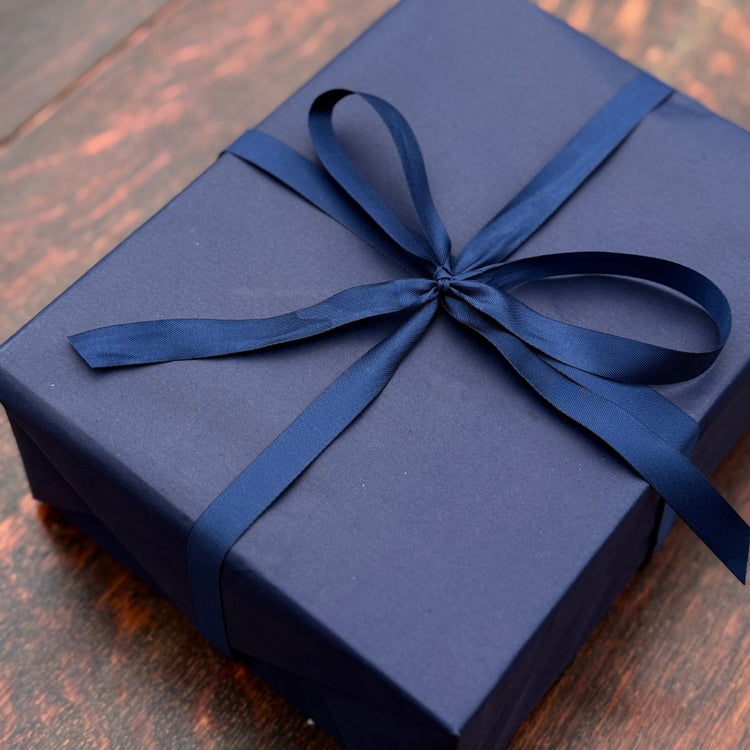 Home County Co. Gift Set with Luxury navy gift wrap and a navy box
