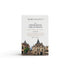 A wood smoke scented natural soap bar from the Home County Co. is shown in its Edinburgh illustrated recyclable soap bar wrap
