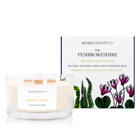 The Pembrokeshire - Sea Kelp and Cyclamen 3 Wick Soy Candle