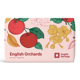 An English Heritage English Orchards apple scented soap bar, beautifully hand wrapped in an illustrated soap wrap