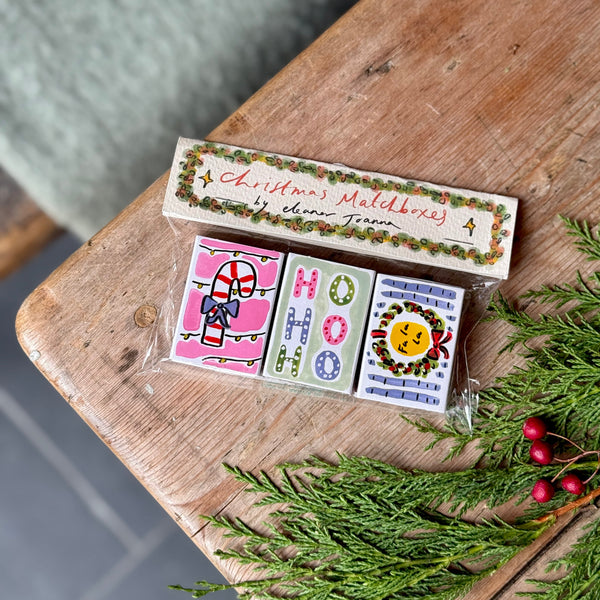 Hand-Painted Christmas Matchboxes - Set of 3