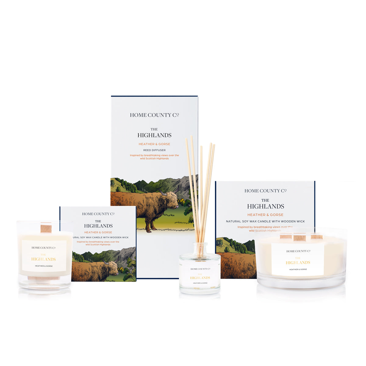 The Highlands Heather and Gorse scented collection from the Home County Co.