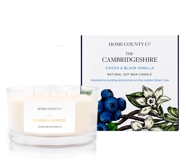 The Cambridgeshire - Cassis and Black Vanilla 3 Wick Candle