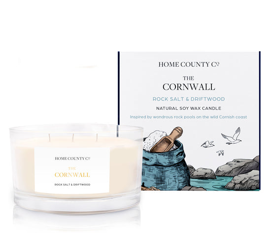 The Cornwall - Rock Salt and Driftwood 3 Wick Candle