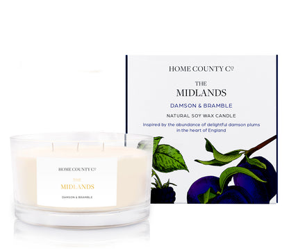 The Midlands - Damson and Bramble 3 Wick Soy Candle