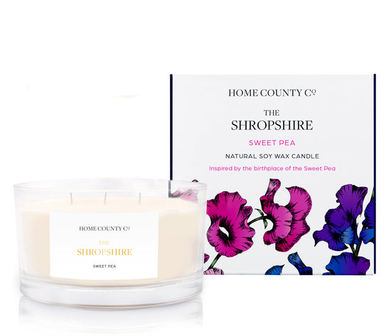 The Shropshire - Sweet Pea 3 Wick Soy Candle