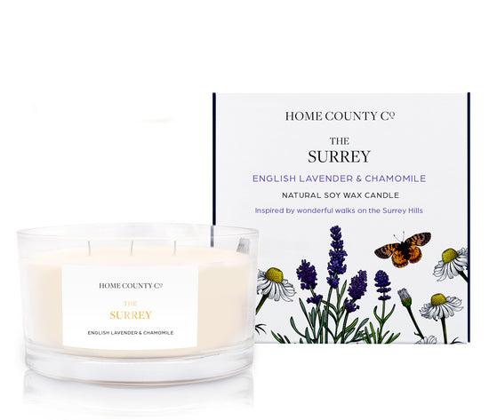 The Surrey - English Lavender and Chamomile 3 Wick Soy Candle