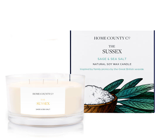 The Sussex - Sage and Sea Salt 3 Wick Soy Candle