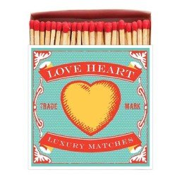 A luxury box of matches from the Home County Co. with a love heart design