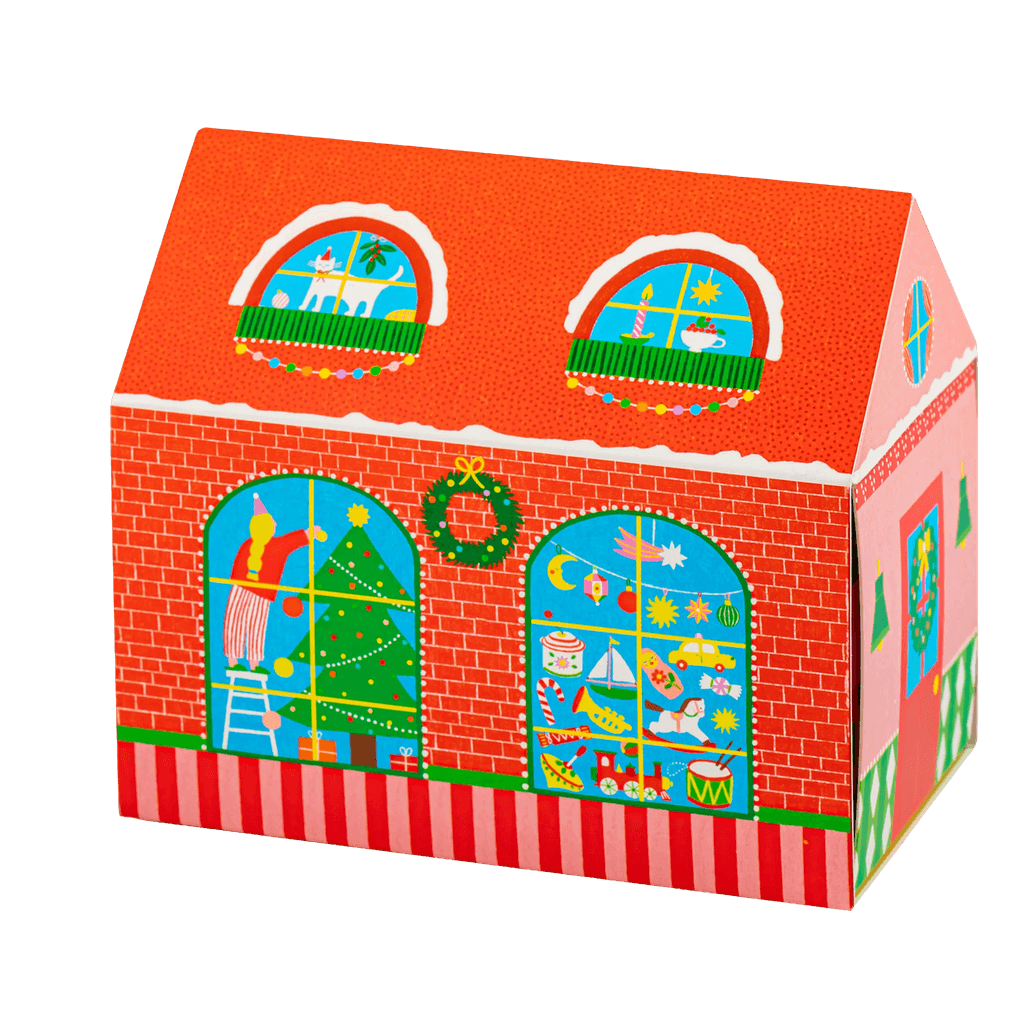 The Christmas House matchbox from Archivist is shown closed, revealing its house shape