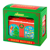 The Christmas House matchbox from Archivist is shown in its additional packaging box 