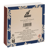 The back of a box of Archivist Winter Joy matches.