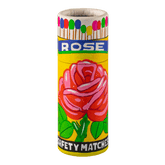 A cylinder box of Archivist matches with red rose design