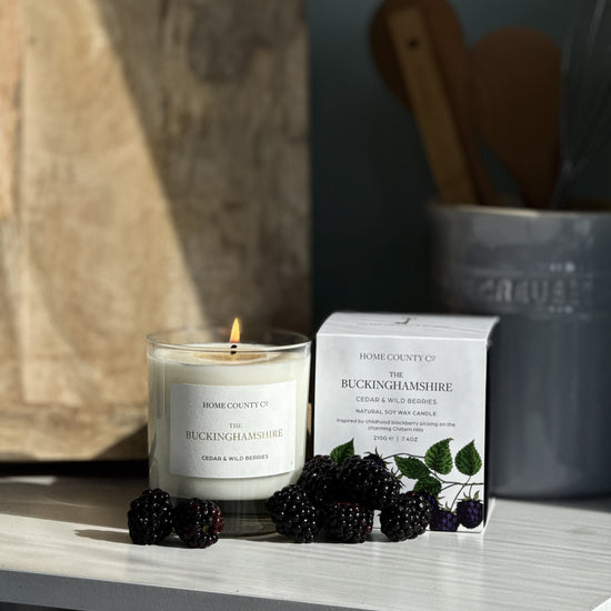 Candle and packaging labelled &