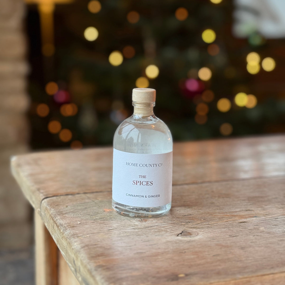 A clear glass bottle of &