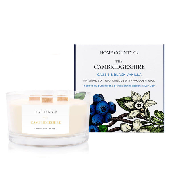 The Cambridgeshire - Cassis and Black Vanilla 3 Wick Candle