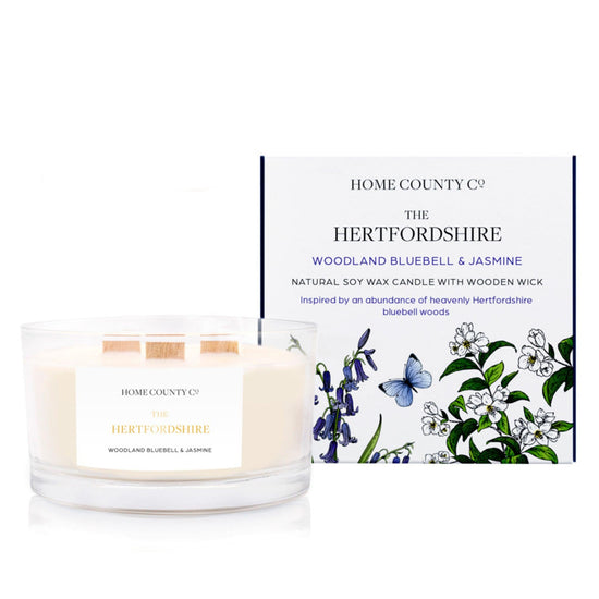 The Hertfordshire - Woodland Bluebell and Jasmine 3 Wick Soy Candle