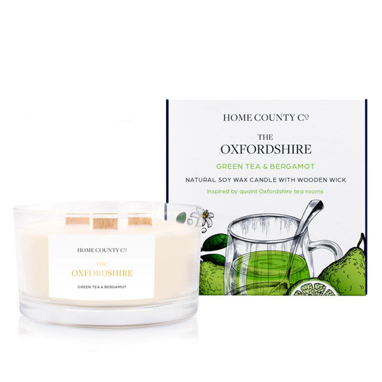 The Oxfordshire - Green Tea and Bergamot 3 Wick Soy Candle