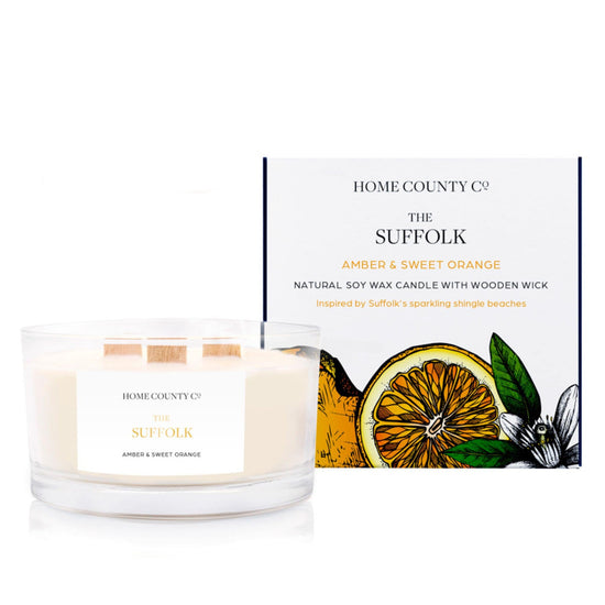 The Suffolk - Amber and Sweet Orange 3 Wick Soy Candle