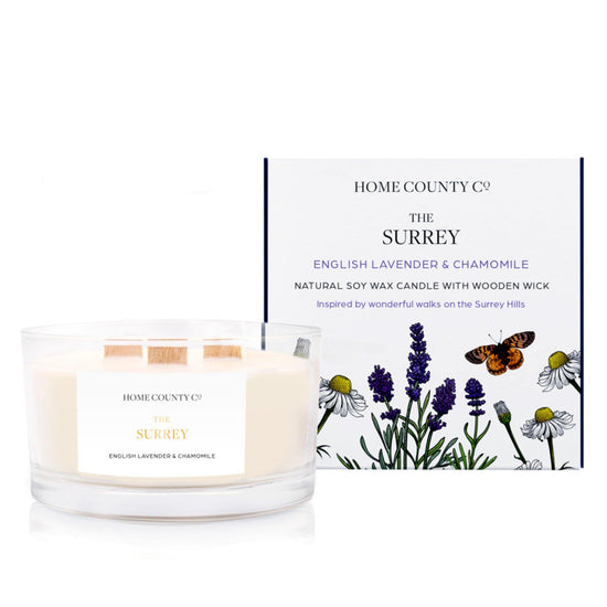The Surrey - English Lavender and Chamomile 3 Wick Soy Candle