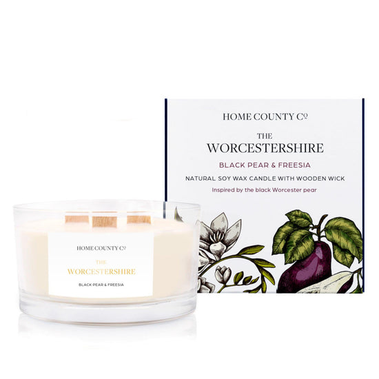 The Worcestershire - Black Pear and Freesia 3 Wick Soy Candle