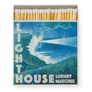 A box of luxury long matches from Archivist Gallery with beachy head design